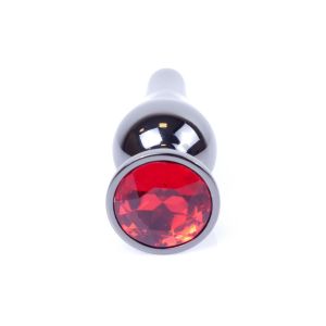 Plug-Jewellery Dark Silver BUTT PLUG- Red