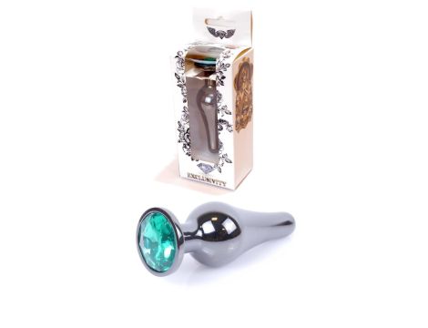 Plug-Jewellery Dark Silver BUTT PLUG- Green - 9