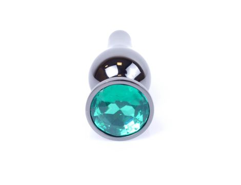 Plug-Jewellery Dark Silver BUTT PLUG- Green