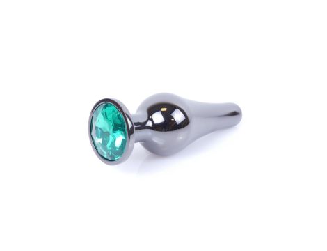 Plug-Jewellery Dark Silver BUTT PLUG- Green - 7