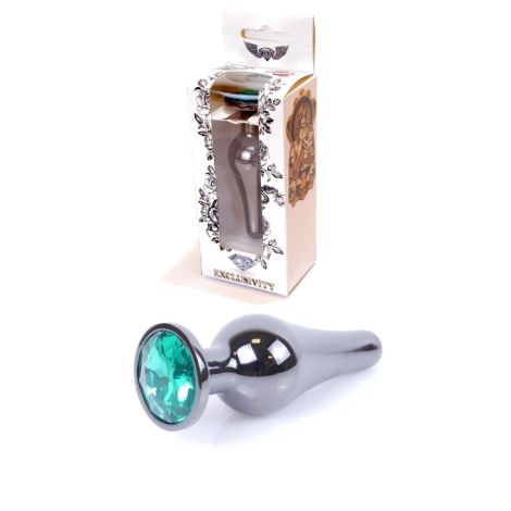 Plug-Jewellery Dark Silver BUTT PLUG- Green - 9