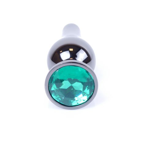 Plug-Jewellery Dark Silver BUTT PLUG- Green