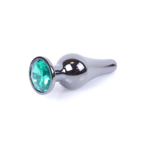 Plug-Jewellery Dark Silver BUTT PLUG- Green - 7