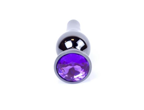 Plug-Jewellery Dark Silver BUTT PLUG- Purple