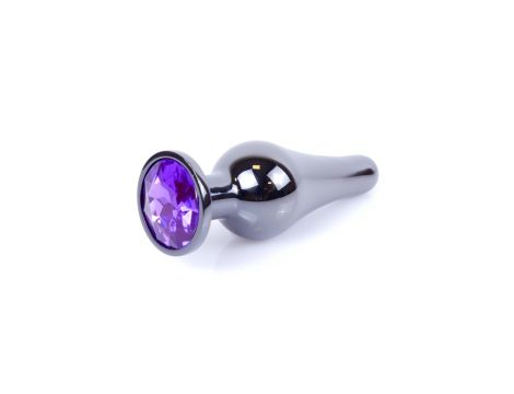 Plug-Jewellery Dark Silver BUTT PLUG- Purple - 7