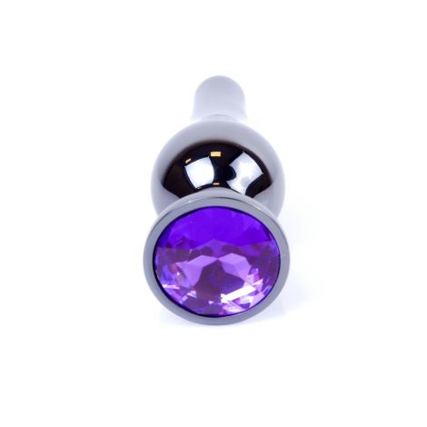 Plug-Jewellery Dark Silver BUTT PLUG- Purple