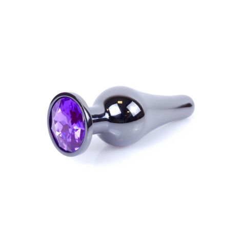 Plug-Jewellery Dark Silver BUTT PLUG- Purple - 7