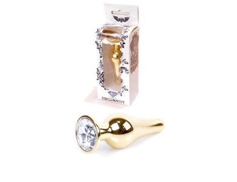 Plug-Jewellery Gold BUTT PLUG- Clear - 9