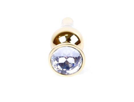 Plug-Jewellery Gold BUTT PLUG- Clear