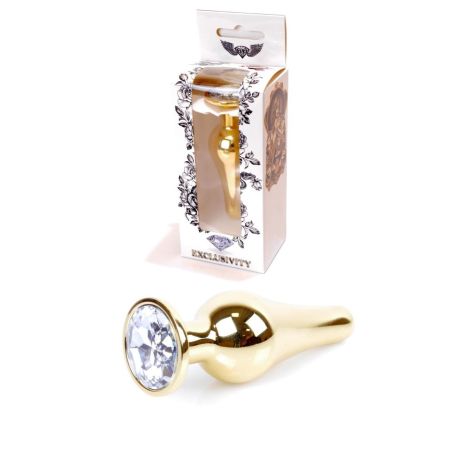 Plug-Jewellery Gold BUTT PLUG- Clear - 9