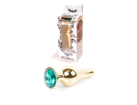 Plug-Jewellery Gold BUTT PLUG- Green - 9