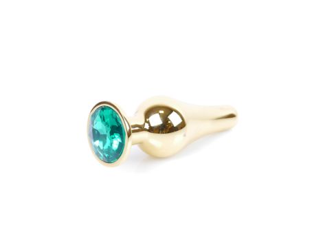 Plug-Jewellery Gold BUTT PLUG- Green - 7