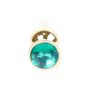 Plug-Jewellery Gold BUTT PLUG- Green - 2