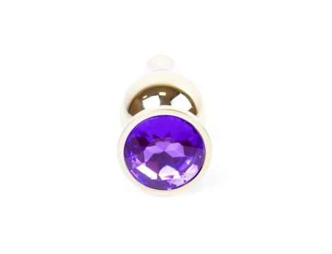 Plug-Jewellery Gold BUTT PLUG- Purple