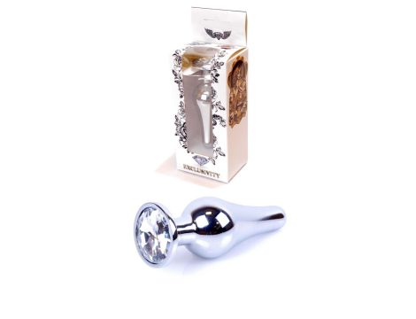 Plug-Jewellery Silver BUTT PLUG- Clear - 9