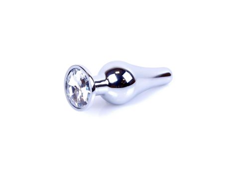 Plug-Jewellery Silver BUTT PLUG- Clear - 7