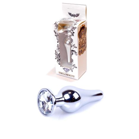 Plug-Jewellery Silver BUTT PLUG- Clear - 9