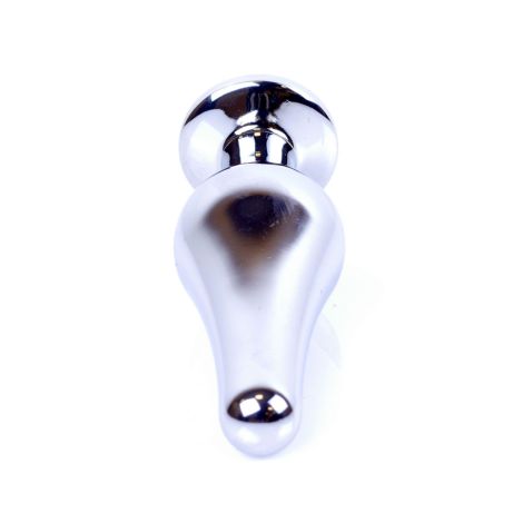 Plug-Jewellery Silver BUTT PLUG- Clear - 4