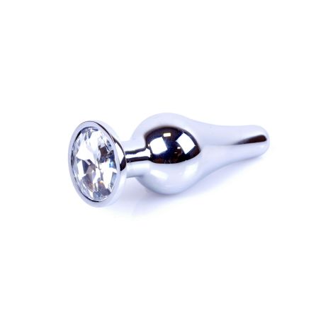 Plug-Jewellery Silver BUTT PLUG- Clear - 7