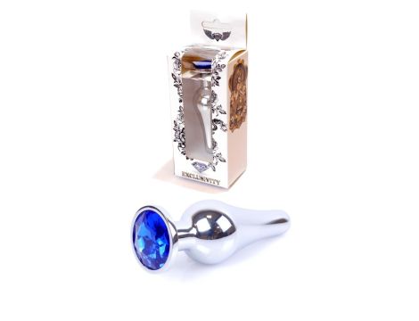 Plug-Jewellery Silver BUTT PLUG- Dark Blue - 9