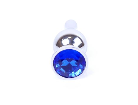 Plug-Jewellery Silver BUTT PLUG- Dark Blue