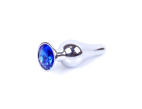 Plug-Jewellery Silver BUTT PLUG- Dark Blue - 7