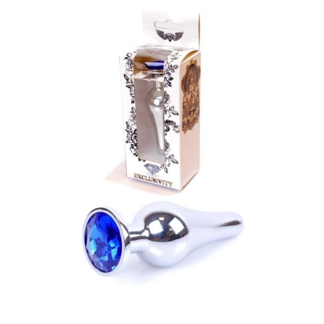 Plug-Jewellery Silver BUTT PLUG- Dark Blue - 9