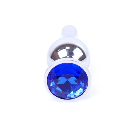 Plug-Jewellery Silver BUTT PLUG- Dark Blue