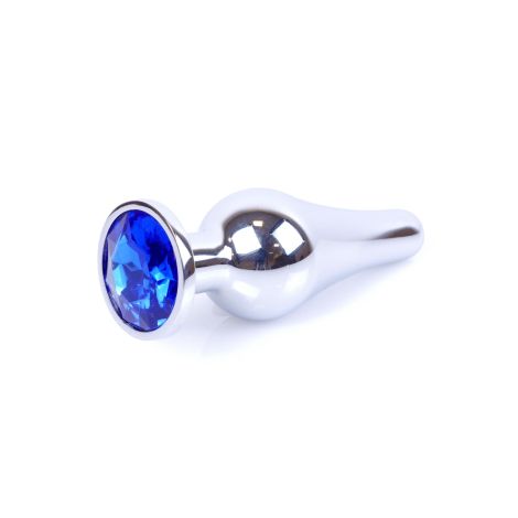 Plug-Jewellery Silver BUTT PLUG- Dark Blue - 7