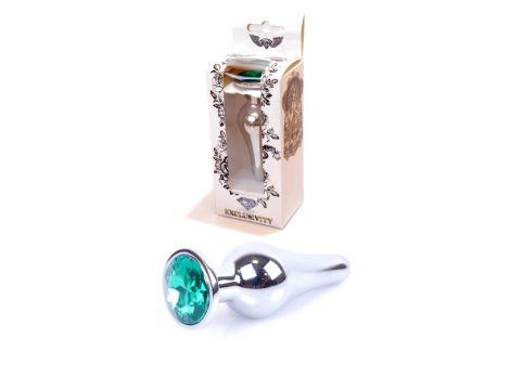 Plug-Jewellery Silver BUTT PLUG- Green - 9