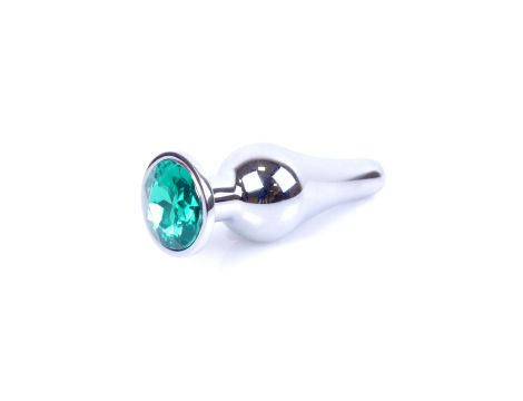 Plug-Jewellery Silver BUTT PLUG- Green - 7