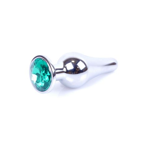 Plug-Jewellery Silver BUTT PLUG- Green - 7