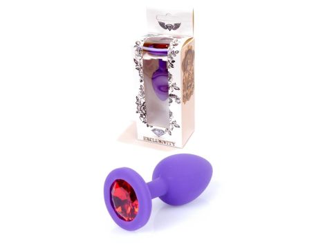 Plug-Jewellery Purple Silicon PLUG Small- Red Diamond - 8