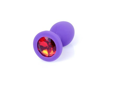 Plug-Jewellery Purple Silicon PLUG Small- Red Diamond