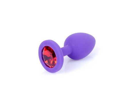 Plug-Jewellery Purple Silicon PLUG Small- Red Diamond - 6