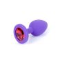 Plug-Jewellery Purple Silicon PLUG Small- Red Diamond - 7