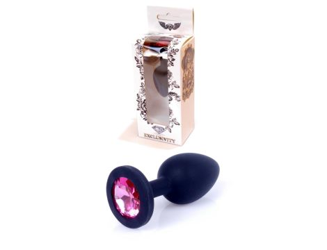 Plug-Jewellery Black Silicon PLUG Small- Pink Diamond - 8