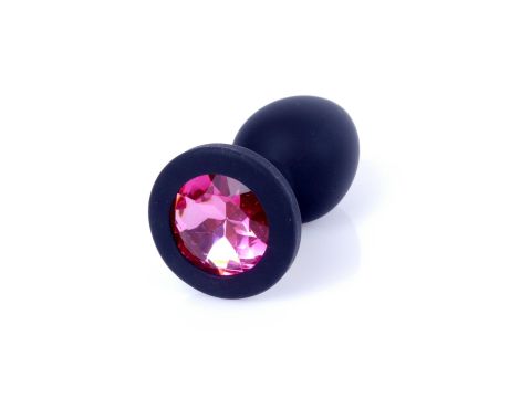 Plug-Jewellery Black Silicon PLUG Small- Pink Diamond