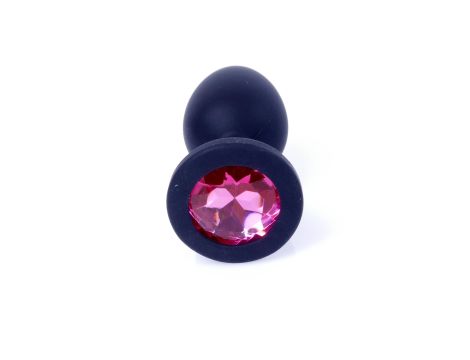 Plug-Jewellery Black Silicon PLUG Small- Pink Diamond - 2