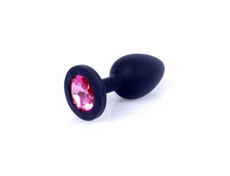 Plug-Jewellery Black Silicon PLUG Small- Pink Diamond - 6