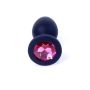 Plug-Jewellery Black Silicon PLUG Small- Pink Diamond - 3