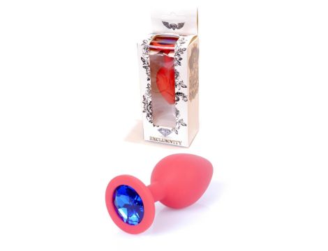 Plug-Jewellery Red Silicon PLUG Medium- Blue Diamond - 9