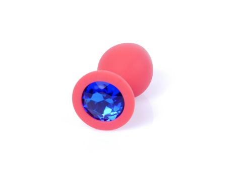 Plug-Jewellery Red Silicon PLUG Medium- Blue Diamond