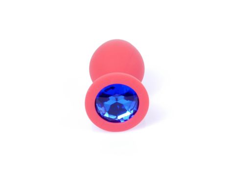 Plug-Jewellery Red Silicon PLUG Medium- Blue Diamond - 2