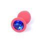 Plug-Jewellery Red Silicon PLUG Medium- Blue Diamond - 2