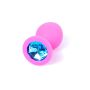 Plug-Jewellery Pink Silicon PLUG Medium- Light Blue Diamond - 2