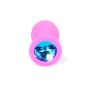 Plug-Jewellery Pink Silicon PLUG Medium- Light Blue Diamond - 3