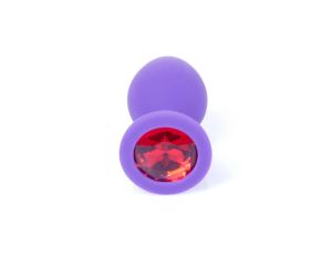 Plug-Jewellery Purple Silicon PLUG Medium- Red Diamond - image 2