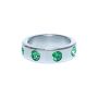 Pierścień-Metal Cock Ring with Green Diamonds Large - 5