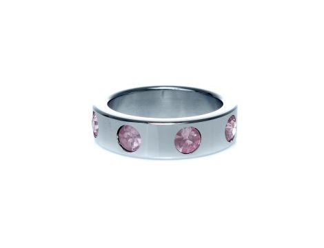 Pierścień-Metal Cock Ring with Rose Diamonds Large - 4